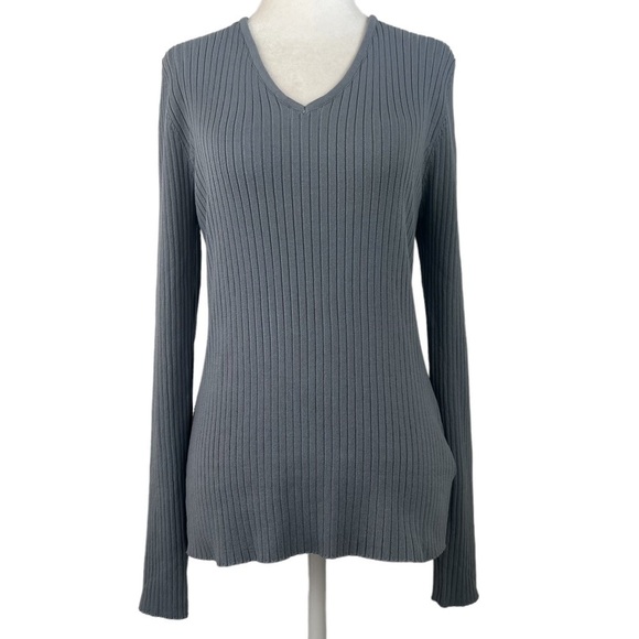 𝅺NEW WITH TAGS LOVE TREE V-NECK RIBBED TIE BACK WOMEN'S TOP - Picture 1 of 11